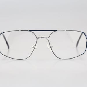 Bourgeois Halley, Vintage 80s colorful & silver square aviator eyeglasses frames mens and womens NOS image 3