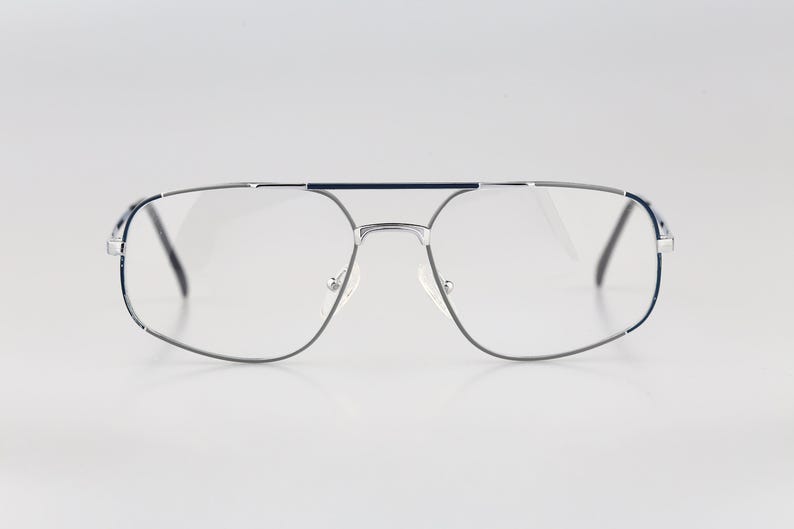 Bourgeois Halley, Vintage 80s colorful & silver square aviator eyeglasses frames mens and womens NOS image 3