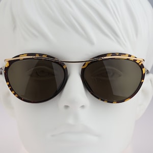 Paloma Picasso 3724 21, Vintage 90er Jahre gold & schildpatt halb randlose Cat Eye Sonnenbrille Damen, NOS