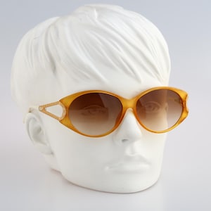 Christian Dior 2763 70, Vintage 70s icon yellow oversized round butterfly sunglasses women, NOS