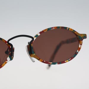 Robert Rudger 0760 117 03, Vintage 90s unique colorful small oval sunglasses women, NOS