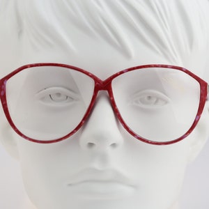 Silhouette M 1718 20 C 1499, Vintage 80s unique red oversized cat eye glasses frames womens NOS