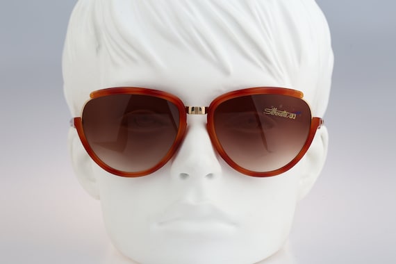 Silhouette M 8023, Vintage 80s gold & tortoise ove