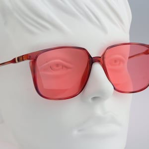 Silhouette M 2727 20 C 1837, Vintage 80s tinted pink lenses oversized rectangle wayfarer sunglasses women, NOS