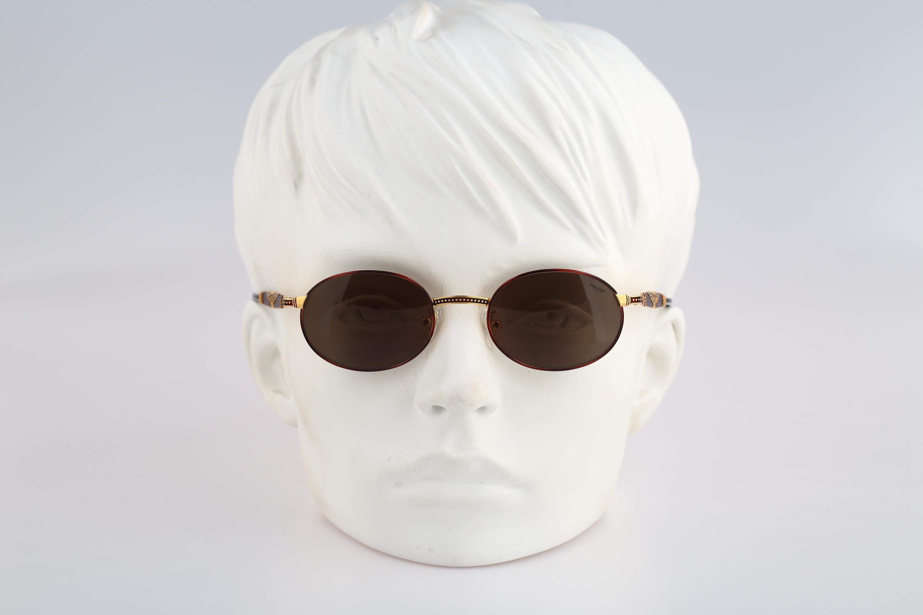 Police 2231 120, Vintage 90s Gold and Tortoise Steampunk 