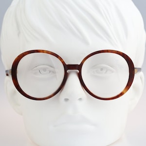 Silhouette 1052 281, Vintage 80s unique tortoise oversized round eyeglasses frames womens NOS