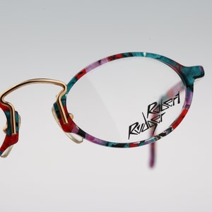 Robert Rudger 0760 116 01, Vintage 90s unique colorful oval eyeglasses frames mens & womens NOS