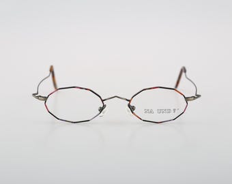 Na Und Marion Ramm Design 928 M, Vintage 90er Jahre bunt Mikro klein oval Lesebrillengestell Damen Damen NOS