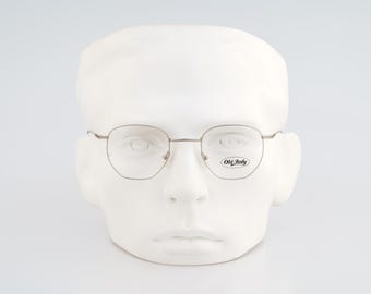 Old Italy by Lozza 152 629, Vintage 90s matte silver square eyeglasses frames mens & womens / NOS