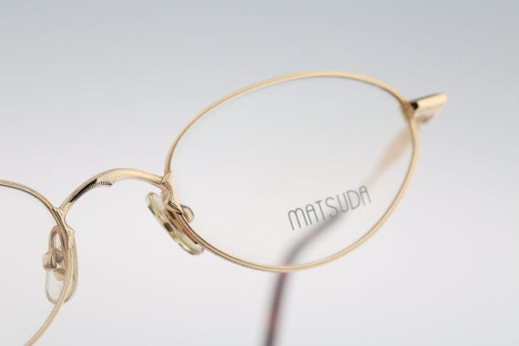 Matsuda 10120 PG, Vintage 90s victorian gold small cat eye glasses frames womens NOS View 6