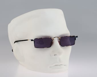 Contro Verse 3180 010 41, Vintage 90s colorful steampunk small slim rectangle sunglasses mens & women NOS
