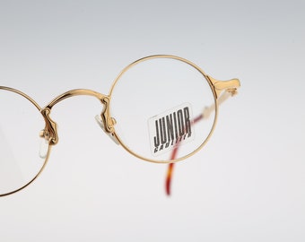 Jean Paul Gaultier Junior Gaultier 57-4175 4, Vintage jaren '90 gouden kleine cirkel ronde brillenmonturen heren & dames NOS
