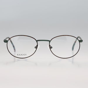Gucci GG 1240 FB9, Vintage 90s tortoise oval eyeglasses frames mens & womens NOS