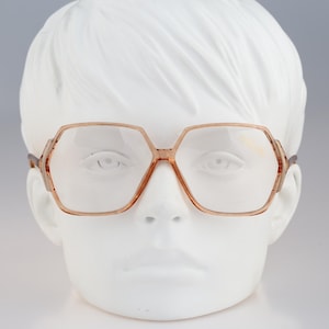 Silhouette M 1199 C 1297, Vintage 80s clear oversized hexagon glasses frames womens NOS