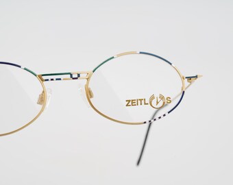 Zeitlos ZL SW1 00, Monturas de gafas ovaladas pequeñas y coloridas vintage de los años 90 para mujer NOS