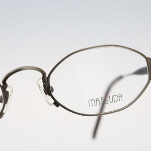 Matsuda 10122 AS, Vintage 90s antique silver unique victorian small hexagon glasses frames mens & womens NOS