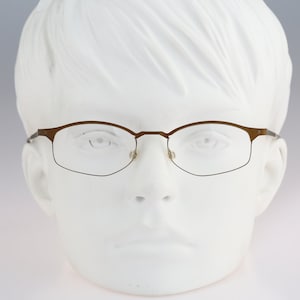 It&#39;s Titanium 602, Vintage 90s laser cut ultra lightweight nylor yellow small rectangle glasses frames women / NOS
