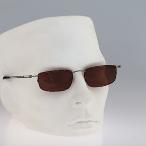 Robert Rudger 2260 010 9M, Vintage 90s tortoise slim rectangle sunglasses mens & women, NOS