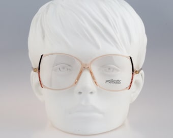 Silhouette M 1774 C 2204, Vintage 80s colorful & clear oversized butterfly eyeglasses frames womens NOS
