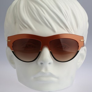 Silhouette M 3082, Vintage 80s black & brown oversized cat eye sunglasses women, NOS