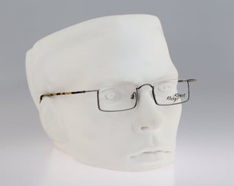 Robert Rudger 1280 148 37, Vintage 90s antique silver and tortoise half rim small rectangle eyeglasses frames mens & womens / NOS
