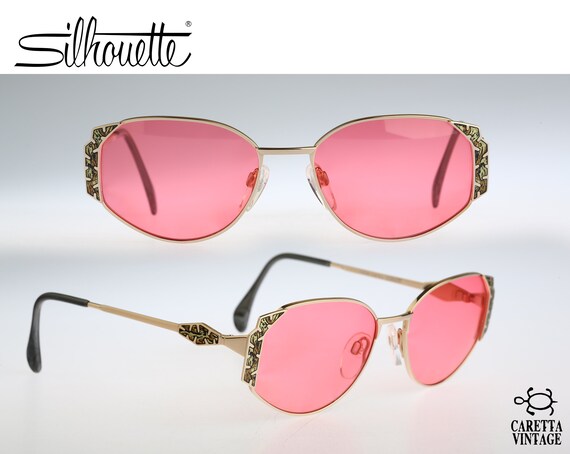 Silhouette Sunglasses with pink Lenses Silhouette 7799 60 6107 Rimless Rectangular Pink Lens  main image 4