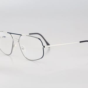 Bourgeois Halley, Vintage 80s colorful & silver square aviator eyeglasses frames mens and womens NOS image 5
