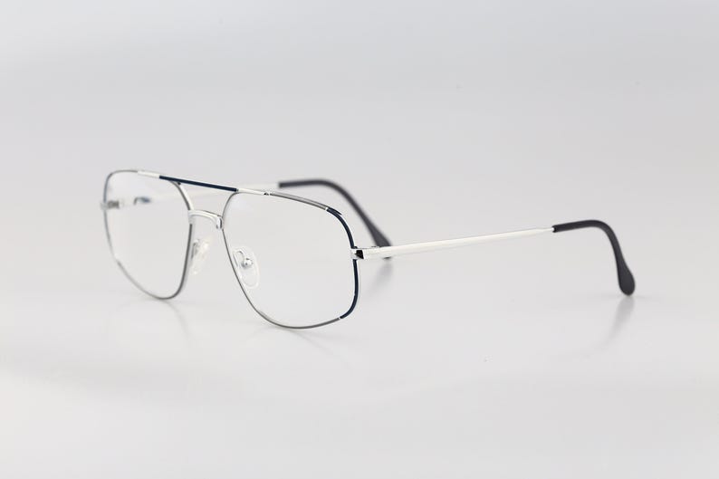 Bourgeois Halley, Vintage 80s colorful & silver square aviator eyeglasses frames mens and womens NOS image 5