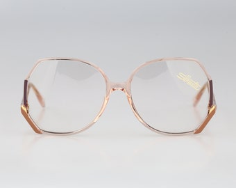 Silhouette M 1163 C 1327, Vintage 80s clear oversized octagon butterfly eyeglasses frames womens NOS