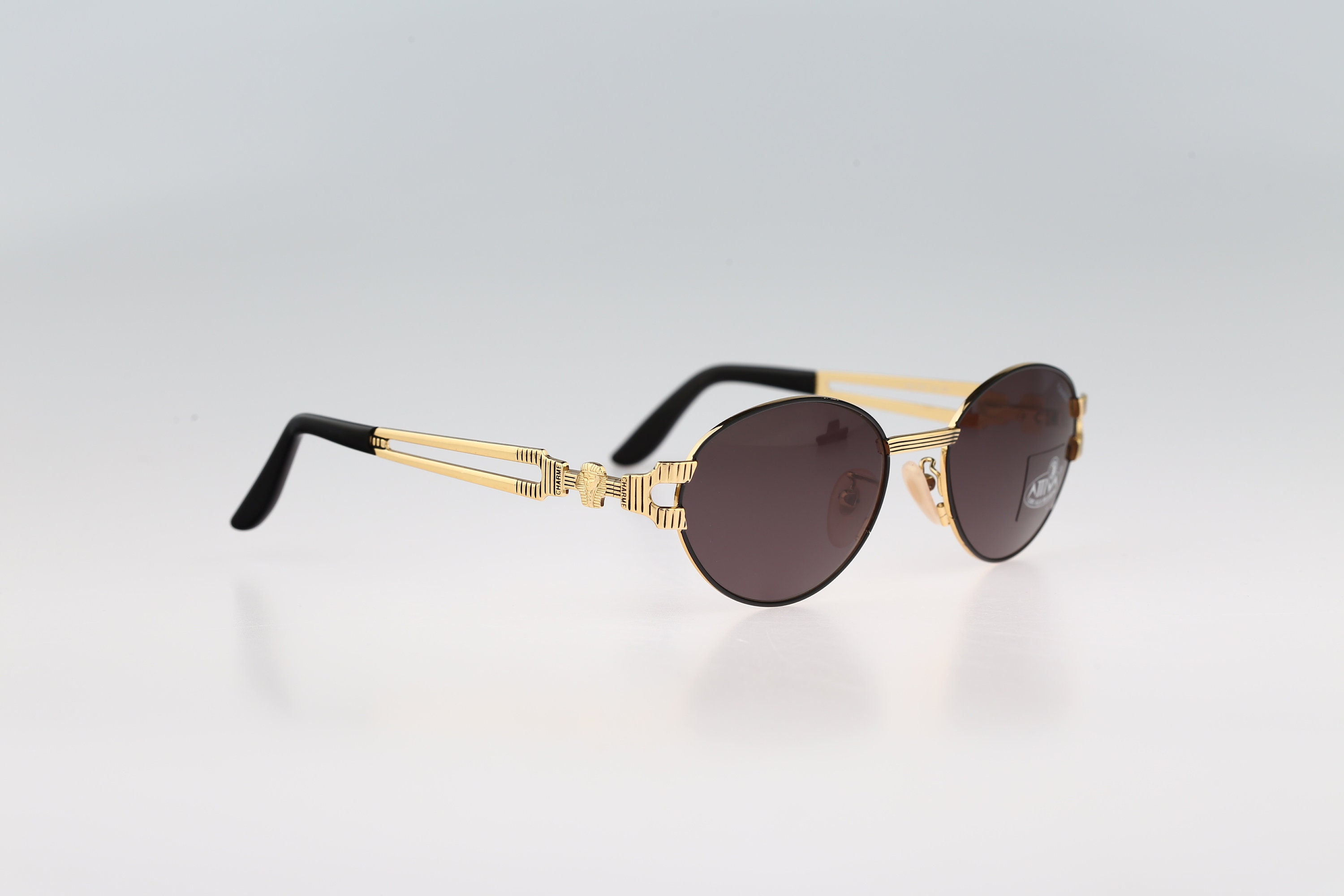 NOS / NWT Vintage Charme Attiva Egyptian Pharaoh 7536 201 Designer Sunglasses NOS Charme MOD. 7522 COL. 120 Vintage Sunglasses hand made  main image 2