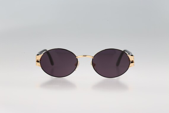 Blumarine 573 G62, Vintage 90s Unique Black and Gold Oval  display picture 2