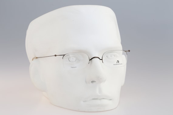 Rodenstock R 4530 B Titanium, Vintage 90s Antique Silver Half Rim