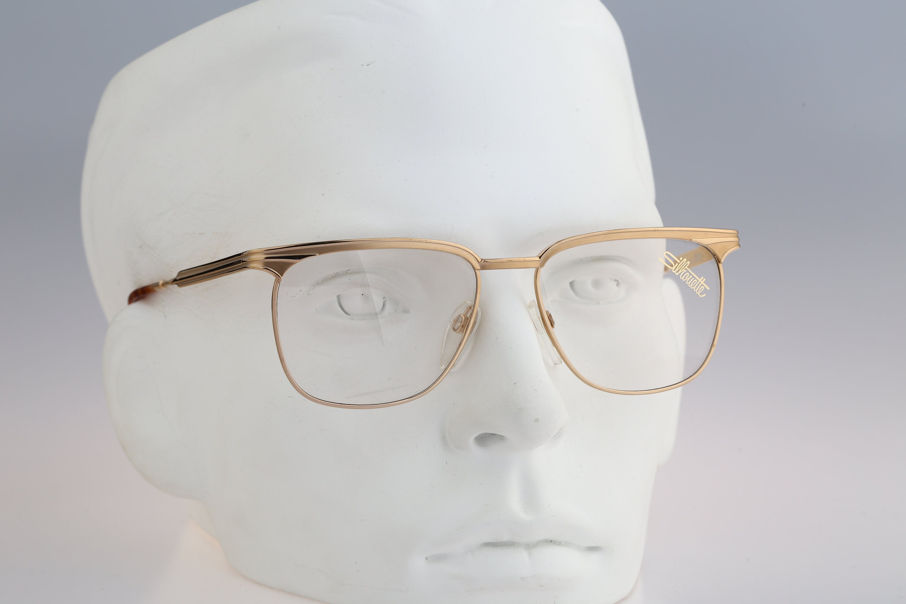Silhouette M 7853 V 6053 Titanium, Vintage 90s Gold Square