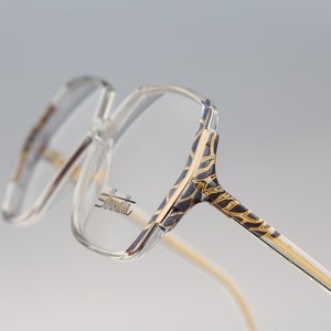 Silhouette M 1199 20 C 6055, Vintage 80s  clear large oversized hexagon glasses frames womens NOS