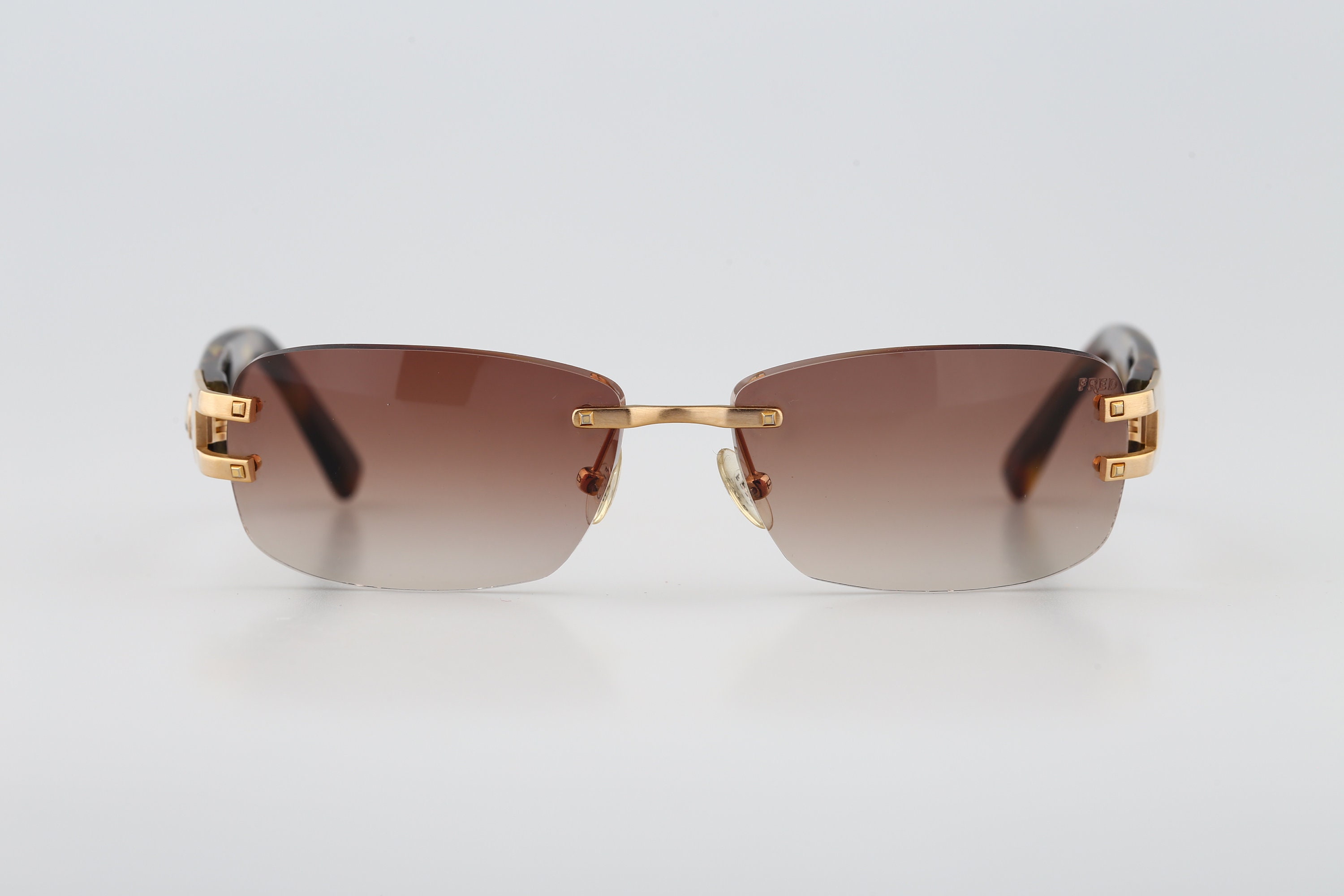 ?New Tortoise Brown Sunglasses for Women Men Rectangle Rimless Vintage Men main image 2