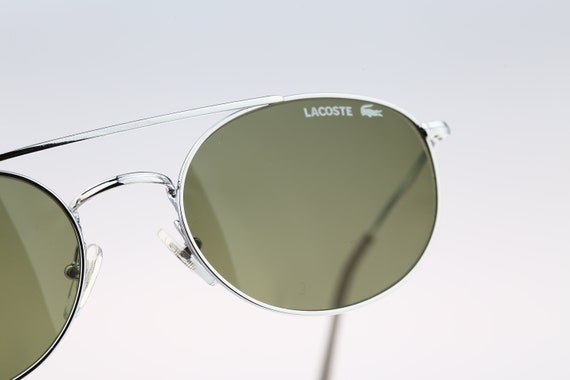 Lacoste D001, Vintage 90s tinted green lenses sil… - image 6