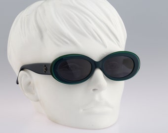 Roccobarocco 7588 30, Vintage 90s blue oval sunglasses women NOS