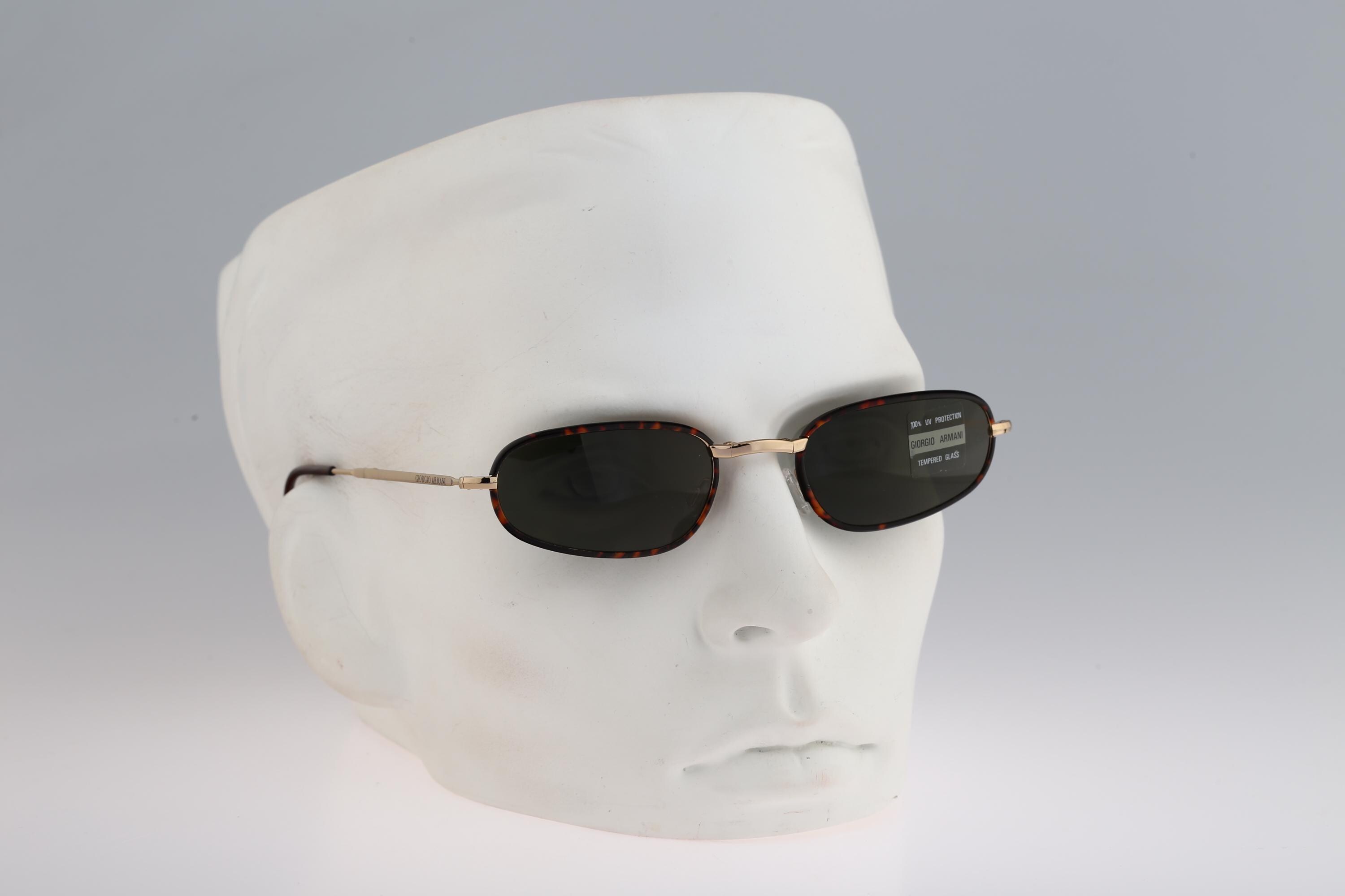 Giorgio Armani 624 786, Vintage 90s Folding Gold and Tortoise Oval