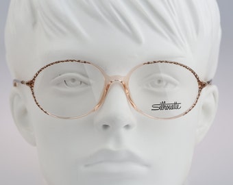 Silhouette M 1879 20 C 6052, Vintage 80s unique colorful & clear oval eyeglasses frames womens NOS