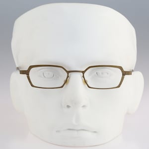 It&#39;s Total no. 8, Vintage 90s laser cut ultra lightweight nylor bronze small hexagon cat eye glasses frames women / NOS