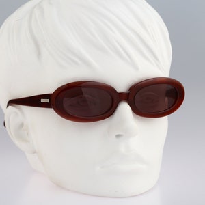 Vogart by Police 3130 Z13, Vintage 90s brown small oval sunglasses women, NOS