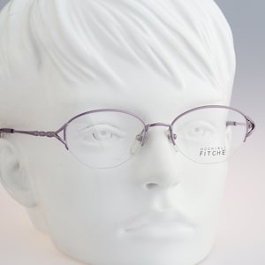 Occhiali Fitche FC 4015 3, Vintage 90er Jahre Unikat Halbrand ovale Cat Eye Brillenfassungen Damen NOS