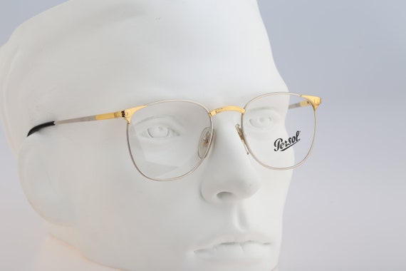 Persol Ratti Alya, Vintage 90s gold and silver sq… - image 2