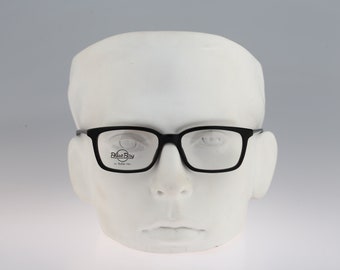 Blue Bay by Safilo Guadalue 807, Vintage 90s black small rectangle eyeglasses frames womens and mens / NOS