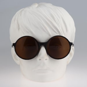 Andy Wolf Charlie Col. B, Vintage 2000s tinted lenses black oversized circle round sunglasses women NOS