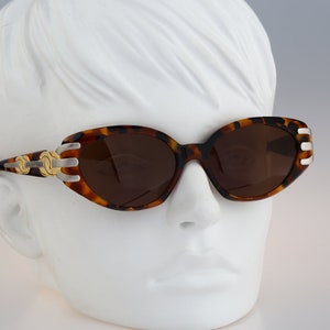 Anteprima Lea 3, Vintage 90s unique tortoise cat eye sunglasses women, NOS