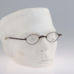 Eye&#39;DC V 115 010, Vintage 2000s brown semi rimless small oval eyeglasses frames mens & womens NOS
