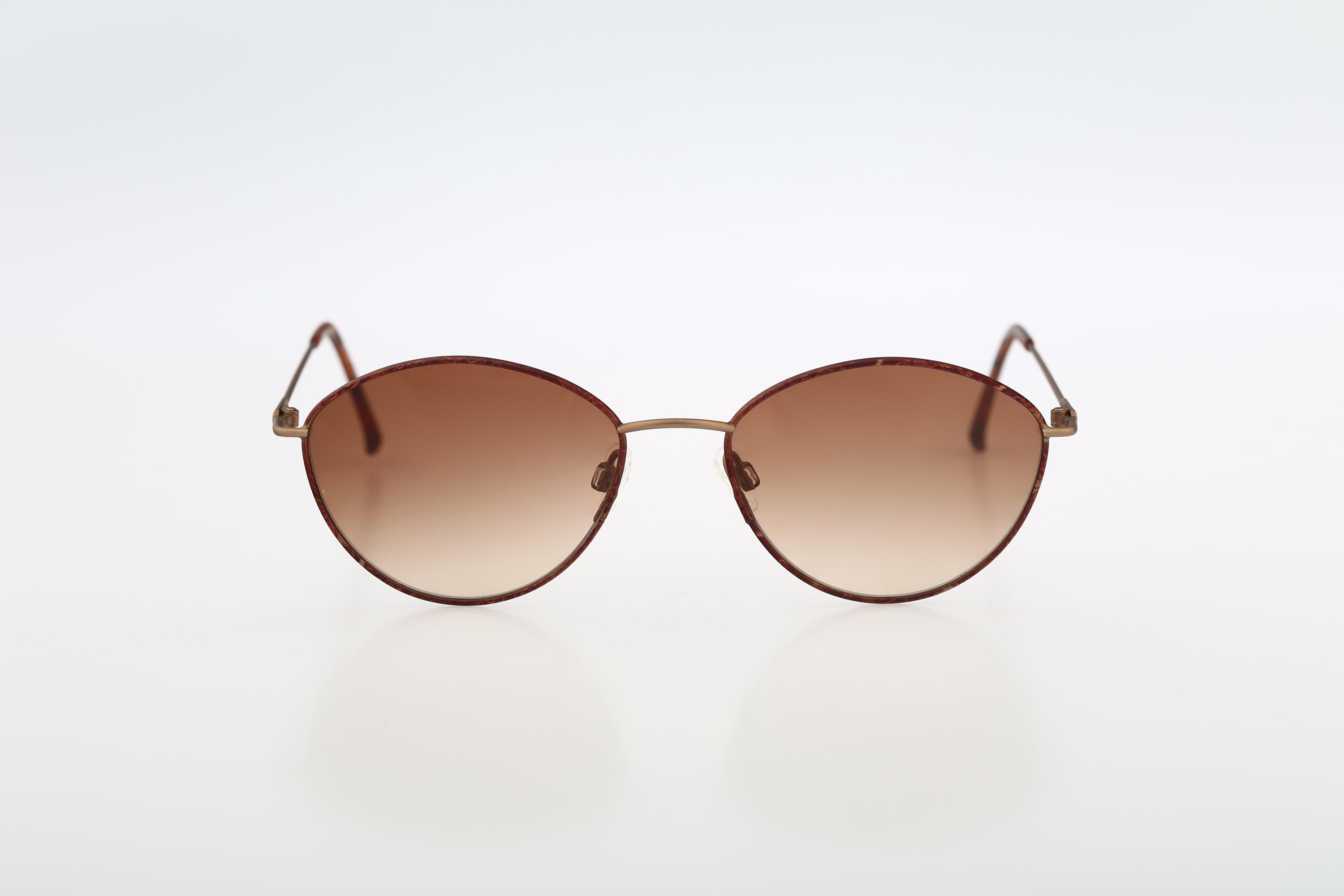 DESIGN - Lunettes de soleil rondes avec verres noirs - Marron