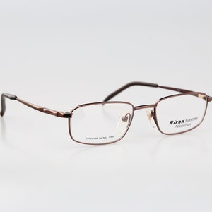 Nikon Dura Titan DT4380 0252 Titanium, Vintage 90s unique bronze small rectangle eyeglasses frames mens & women NOS