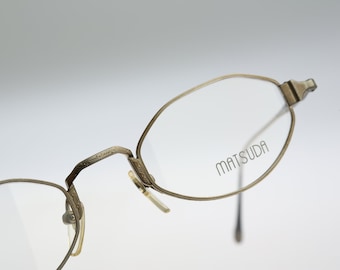 Matsuda 10110 AS, Vintage 90s antique silver unique victorian small hexagon glasses frames mens & womens NOS